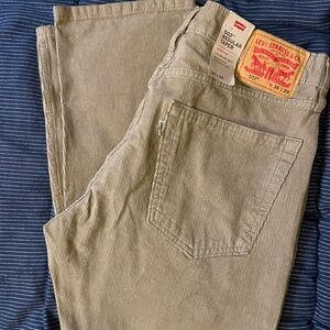 Men's Tan 502 Regular Taper Levi Corduroy Pants Size 36X29